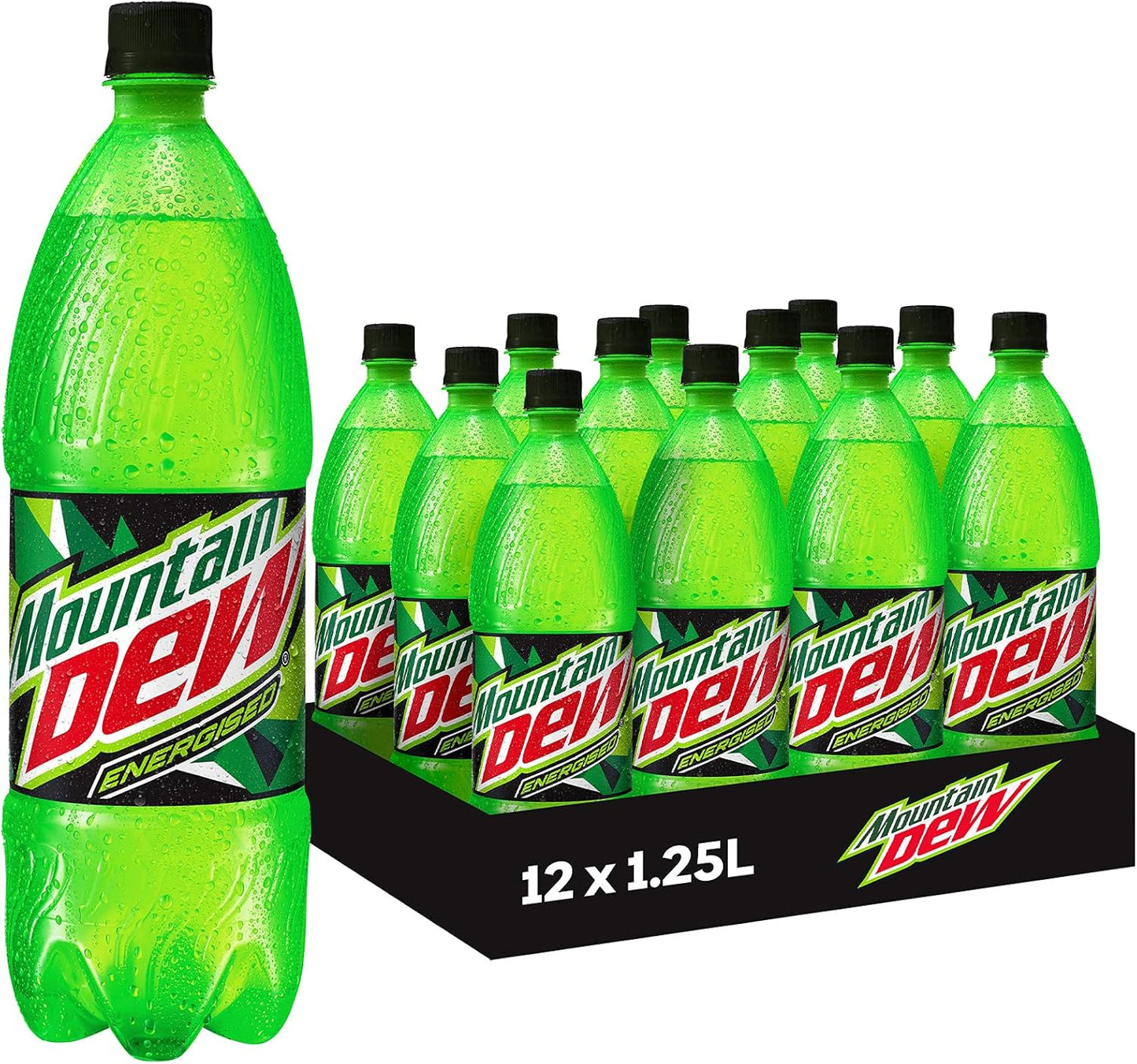 Mountain Dew Energised Soft Drink, 12 x 1.25L