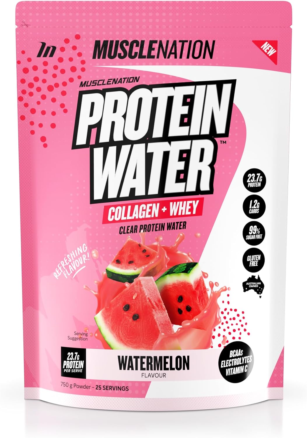 Muscle Nation Watermelon Protein Water 750g (25 Serves)