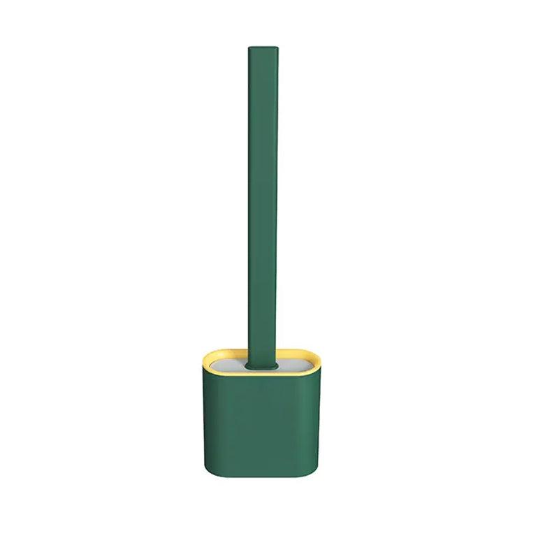 Pack of 2 Bathroom Silicone Bristles Toilet Brush with Holder Brush Set_1