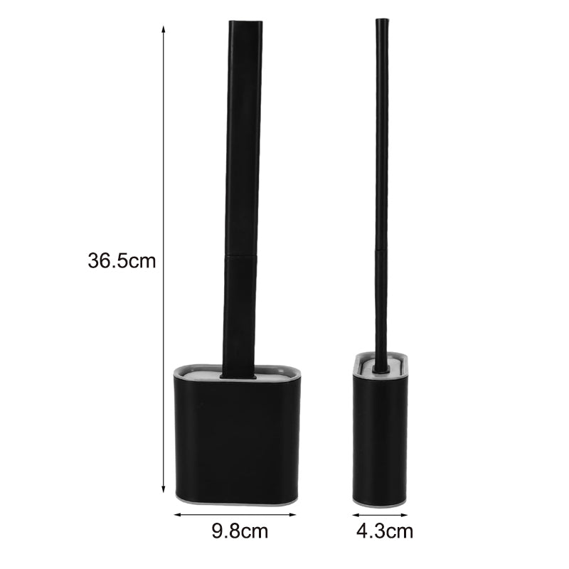 Pack of 2 Bathroom Silicone Bristles Toilet Brush with Holder Brush Set_2