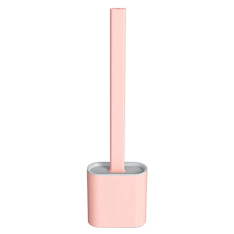 Pack of 2 Bathroom Silicone Bristles Toilet Brush with Holder Brush Set_3