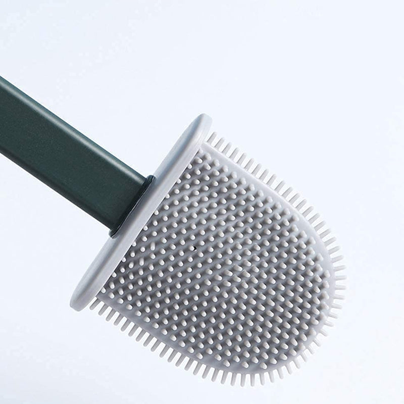 Pack of 2 Bathroom Silicone Bristles Toilet Brush with Holder Brush Set_5