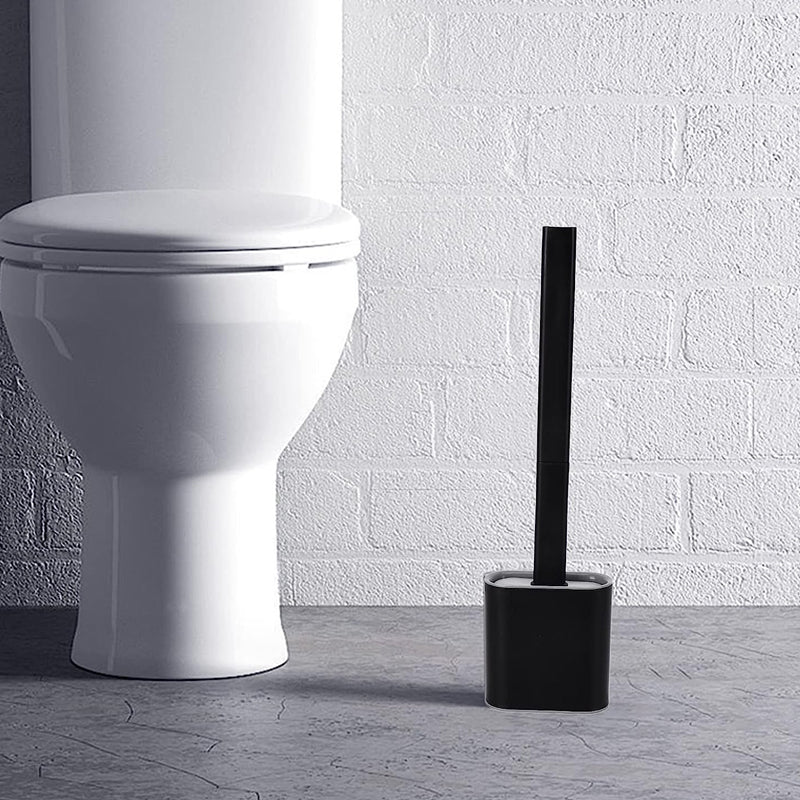 Pack of 2 Bathroom Silicone Bristles Toilet Brush with Holder Brush Set_8