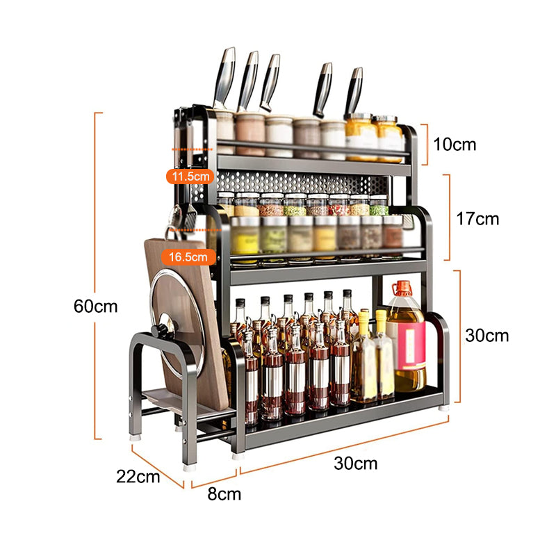 2 / 3 Tier Rack Holder and Organizer for Spice Storage, Bathroom or Countertop Organizer_9