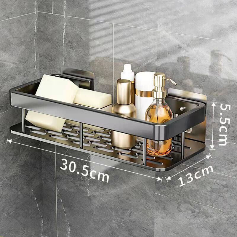 Wall Mount No Drilling Adhesive Bathroom Shelves Basket Inside Shower_10