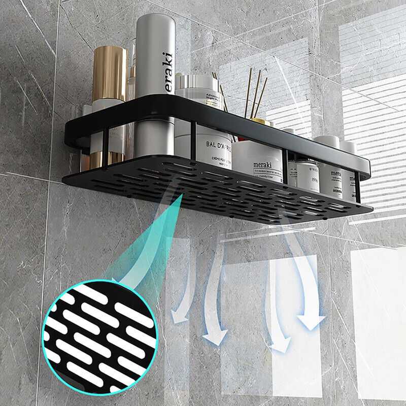 Wall Mount No Drilling Adhesive Bathroom Shelves Basket Inside Shower_7