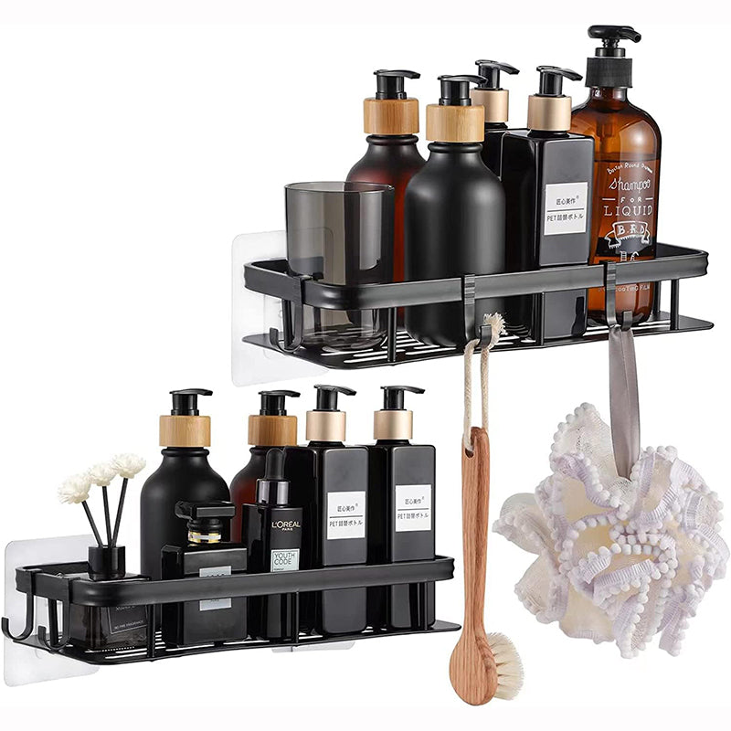 Wall Mount No Drilling Adhesive Bathroom Shelves Basket Inside Shower_0