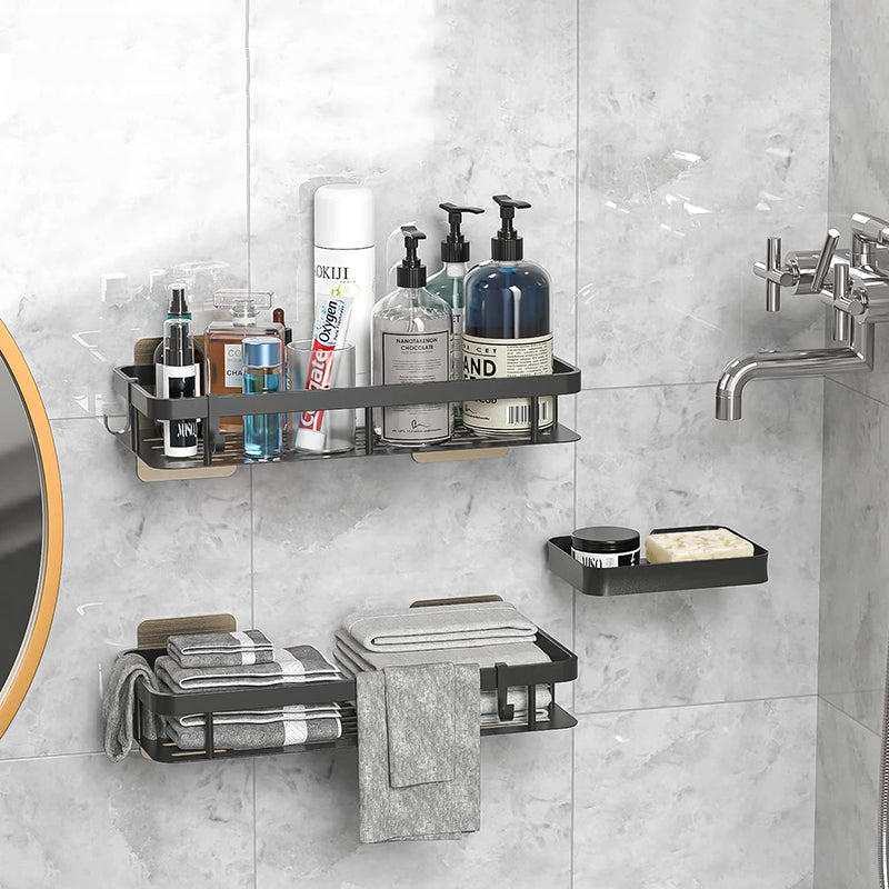 Wall Mount No Drilling Adhesive Bathroom Shelves Basket Inside Shower_5