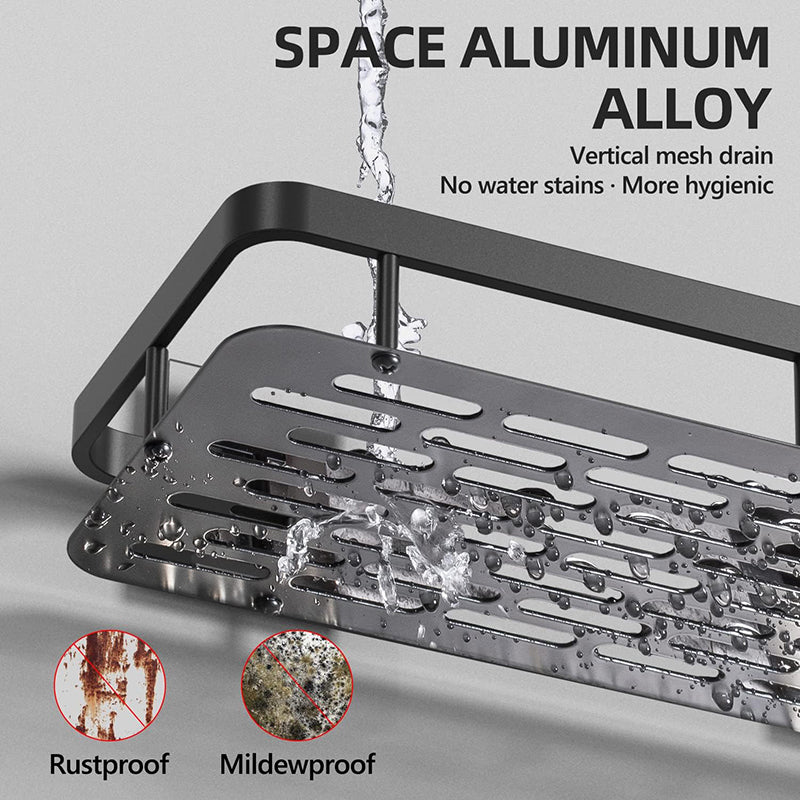 Wall Mount No Drilling Adhesive Bathroom Shelves Basket Inside Shower_9