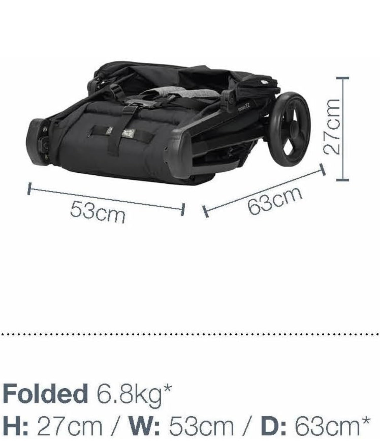 Safe-n-Sound Move EZ Stroller, Quick Fold Ultra Lightweight Travel System with 6kg Basket Capacity, Includes Extra Cup Holder, and Bug Net, Black (37014)