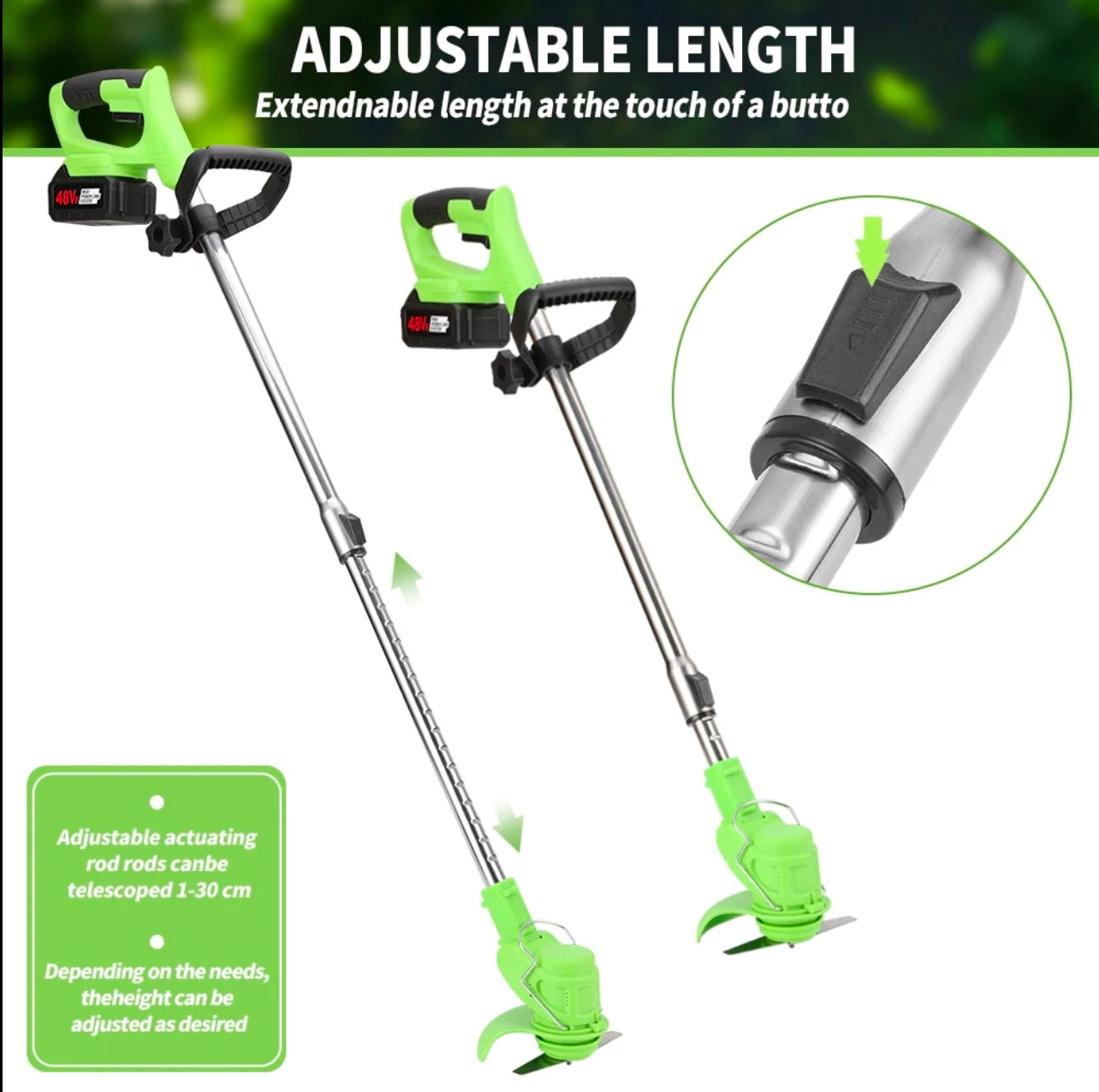 Electric Weed Wacker,96V Weed Cordless Eater Battery Powered,Brush Cutter with 2.0Ah Batteries and Charger, Weed Wacker Battery Operated with 3 Types of Blades for Lawn Yard