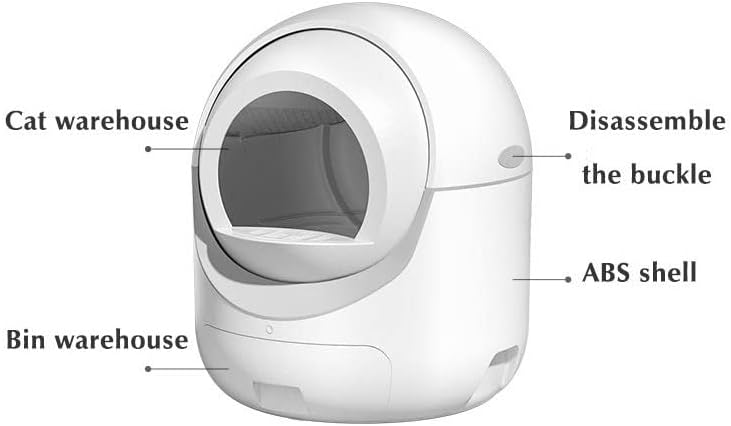 Automatic Cats Litter Box Large Easy to Clean Enclosed Cats Litter Box Toilet Training Pet Accessory (Color : OneColor, Size : Smart)