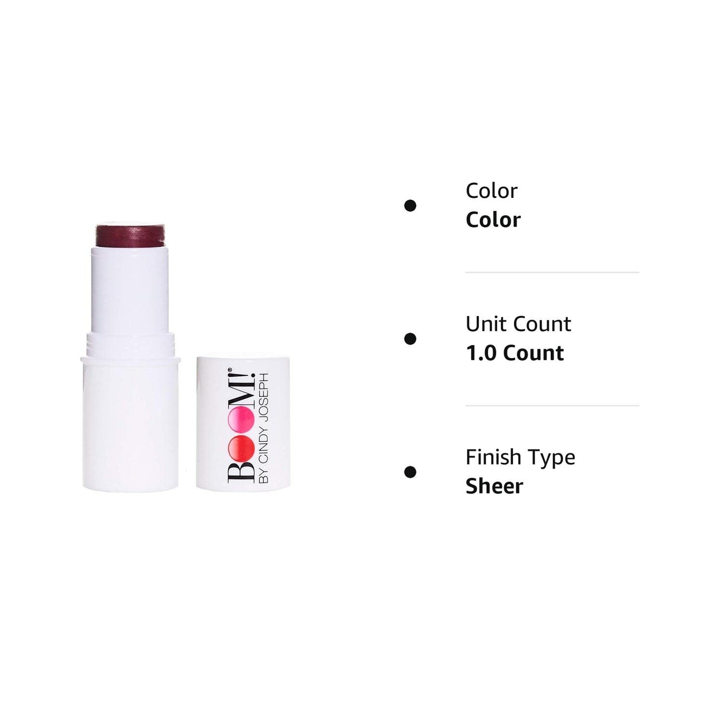 BOOM! by Cindy Joseph Cosmetics Boomstick Color - Lip & Cheek Tint Makeup Sticks for Older Women & Mature Skin - Cream Blush Stick for Cheeks & Lips-Colour Berry