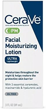 CeraVe Facial Moisturizing Lotion PM Ultra Lightweight 3 oz ( Packs of 5)