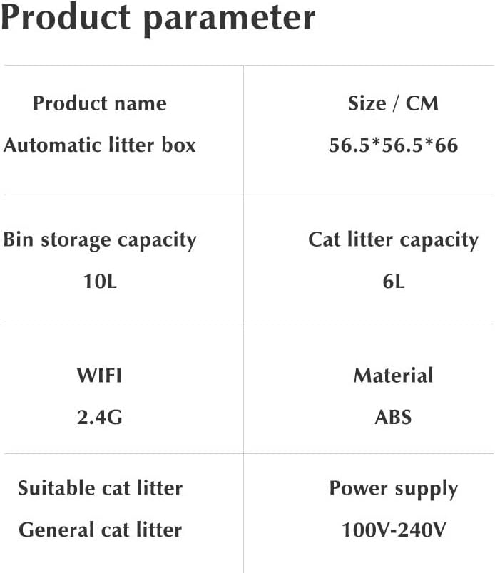 Automatic Cats Litter Box Large Easy to Clean Enclosed Cats Litter Box Toilet Training Pet Accessory (Color : OneColor, Size : Smart)