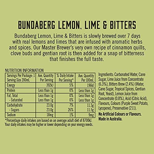 Bundaberg Lemon, Lime and Bitters Mini Cans - 24 Pack