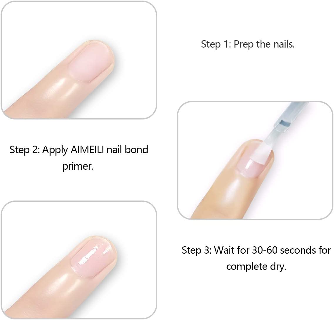 AIMEILI Nail Prep Bond Primer, UV LED Gel Foundation