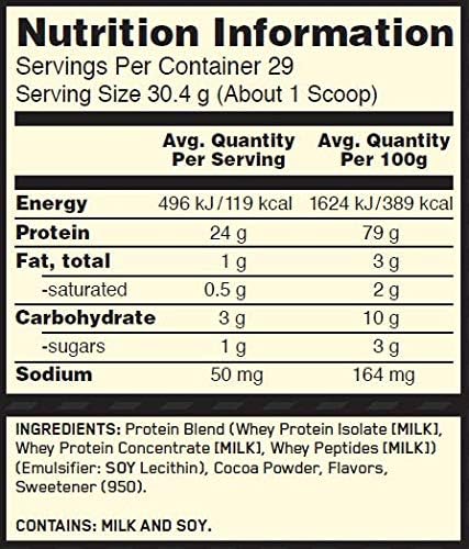 OPTIMUM NUTRITION Gold Standard 100% Whey Protein Powder, Double Rich Chocolate, 907g