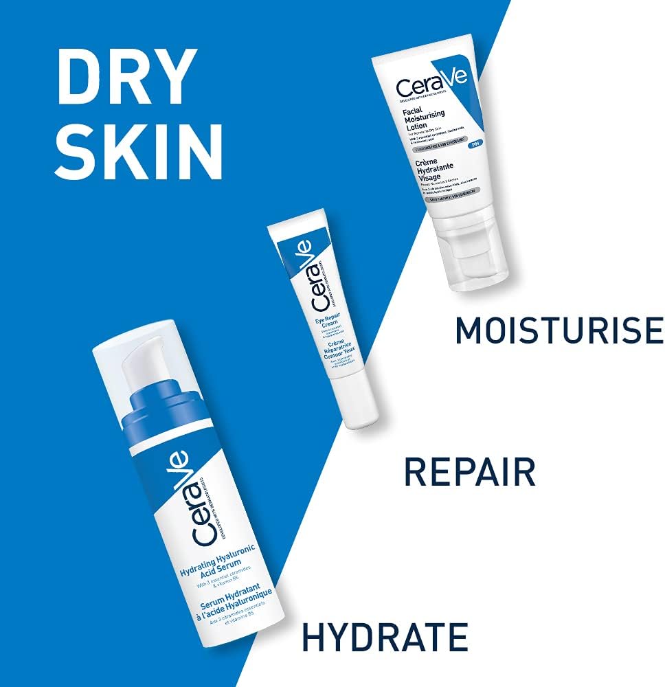 CeraVe Hydrating Hyaluronic Acid Serum | 30ml/1oz | Day & Night Facial Serum with Hyaluronic acid | For All Skin Types