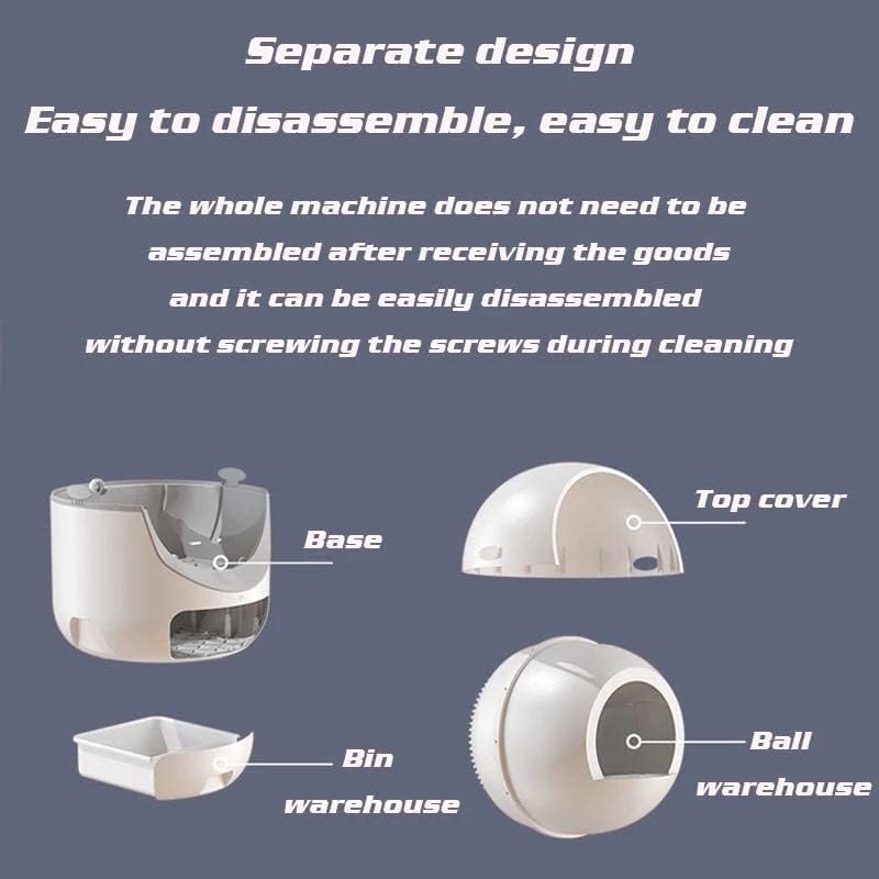 Automatic Cats Litter Box Large Easy to Clean Enclosed Cats Litter Box Toilet Training Pet Accessory (Color : White, Size : Smart)