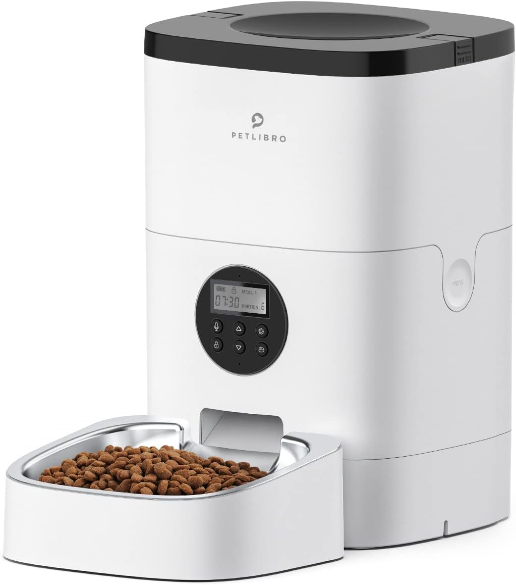 PETLIBRO Automatic Cat Food Dispenser, Automatic Cat Feeder with Customize Feeding Schedule, Auto Cat Feeder with Interactive Voice Recorder, Timed Pet Feeder for Cat & Dog 1-4 Meals Dry Food 4L
