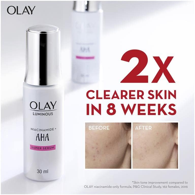 OLAY Luminous Niacinamide + AHA Face Super Serum 30 ml, Pack of 1