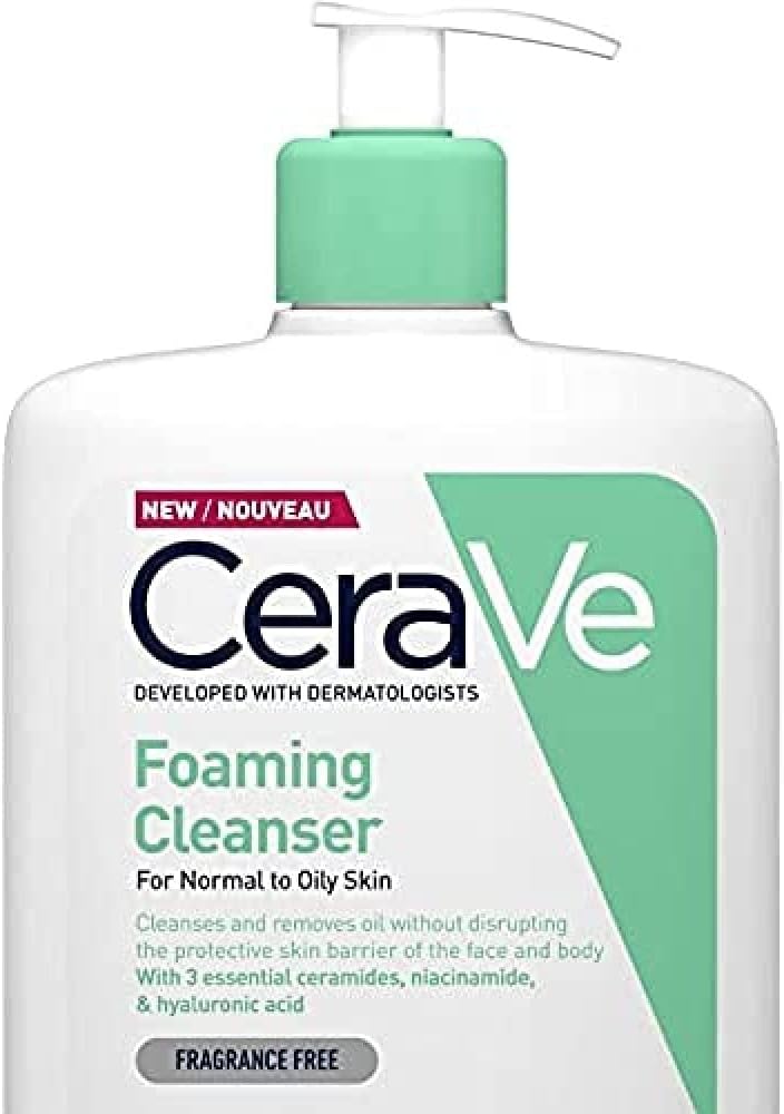 CeraVe Foaming Cleansing Gel for Face and Body, Normal to Oily Skin, with Hyaluronic and 3 Essential Ceramides