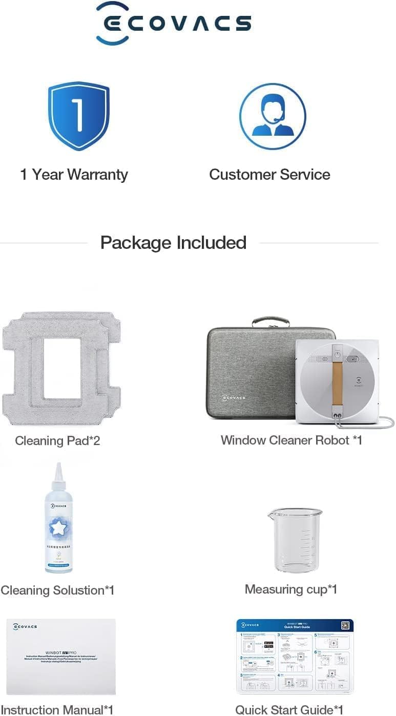 Ecovas Cleaning Robot, Intelligent Cleaning with Dual Cross Water Spray Technology, Win SLAM 3.0 Path Planning, 2800Pa Suction Power, App Control