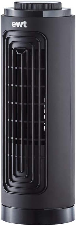 ewt Air Electric Column Fan in Black, Fan with Integrated Aroma Diffuser, Modern Tower Design without Blades, 20W