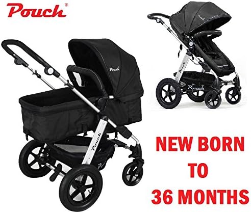 2 in 1 Baby Toddler PRAM Stroller Jogger Aluminum with Bassinet-Black