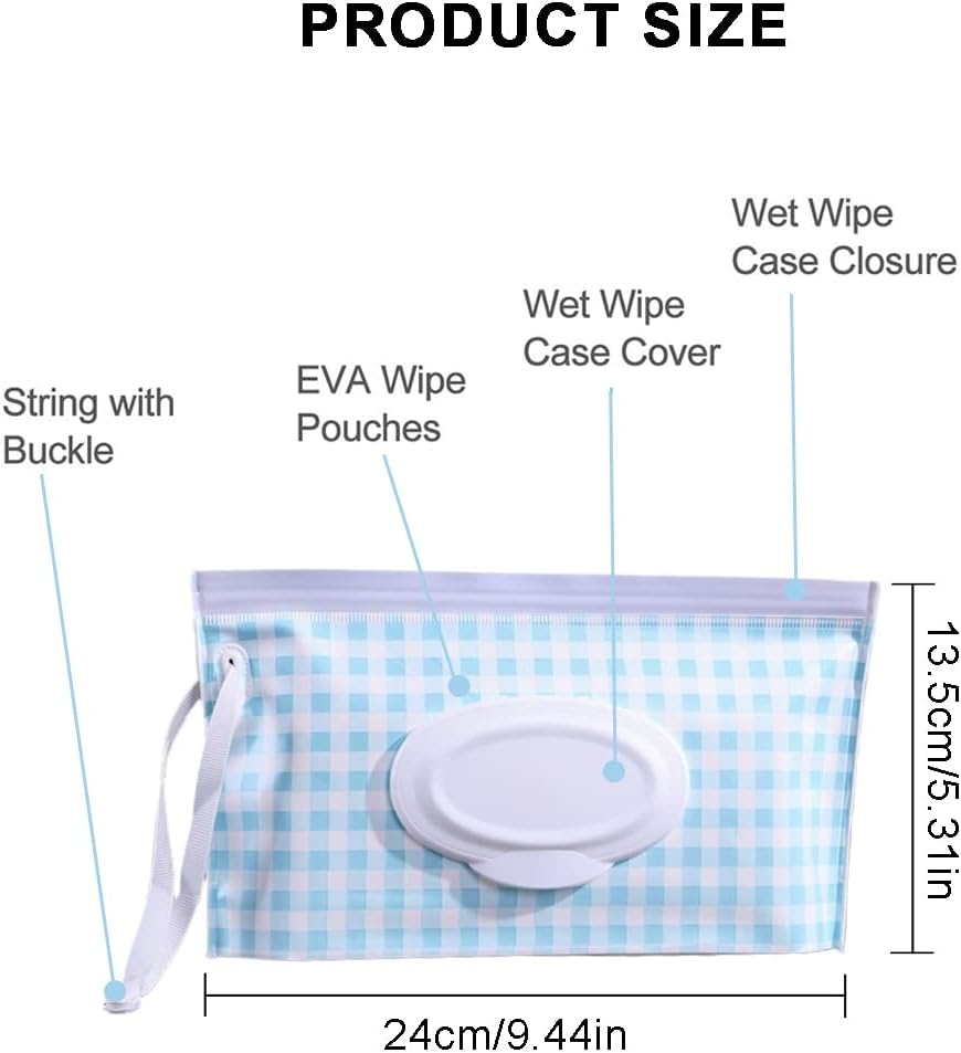 Pack of 3 Wet Wipes Bag for Baby Wet Wipe Dispenser Waterproof Wet Wipe Dispenser Reusable Wet Wipes Bag Portable Wet Wipes Container Travel Wet Wipe Dispenser