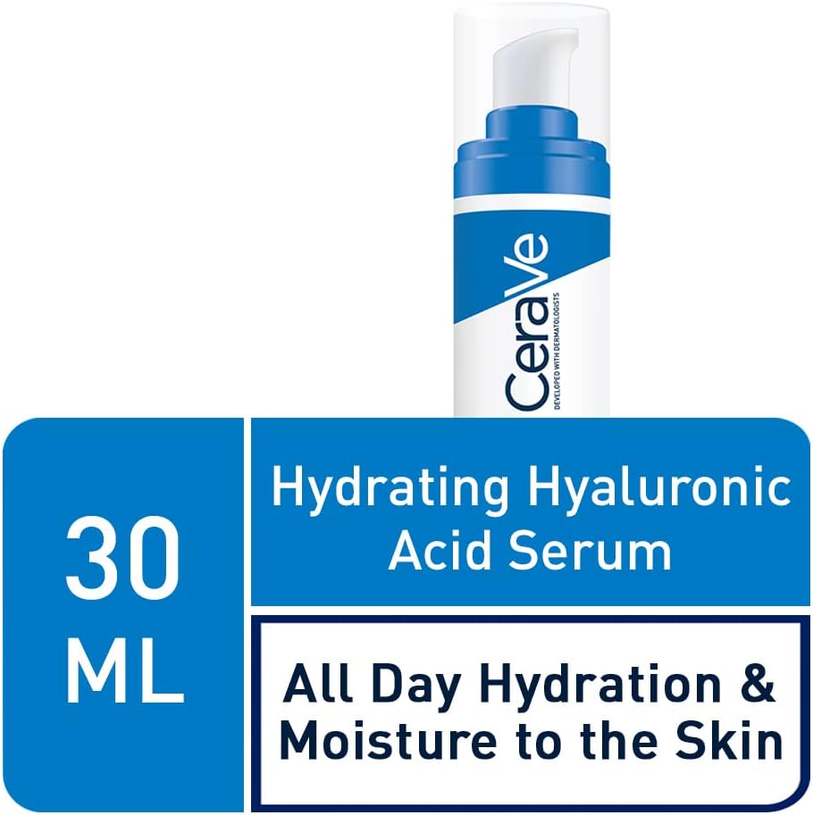 CeraVe Hydrating Hyaluronic Acid Serum | 30ml/1oz | Day & Night Facial Serum with Hyaluronic acid | For All Skin Types