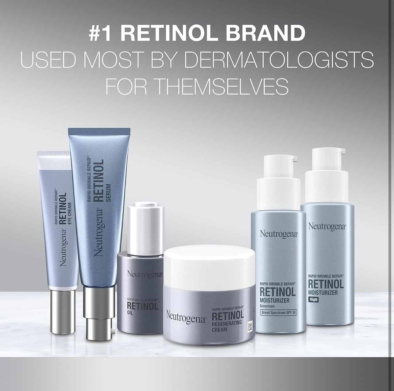 Neutrogena Retinol Face Moisturizer, Rapid Wrinkle Repair, Daily Anti-Aging Face Cream with Retinol & Hyaluronic Acid to Fight Fine Lines, Wrinkles, & Dark Spots, 1.7 oz