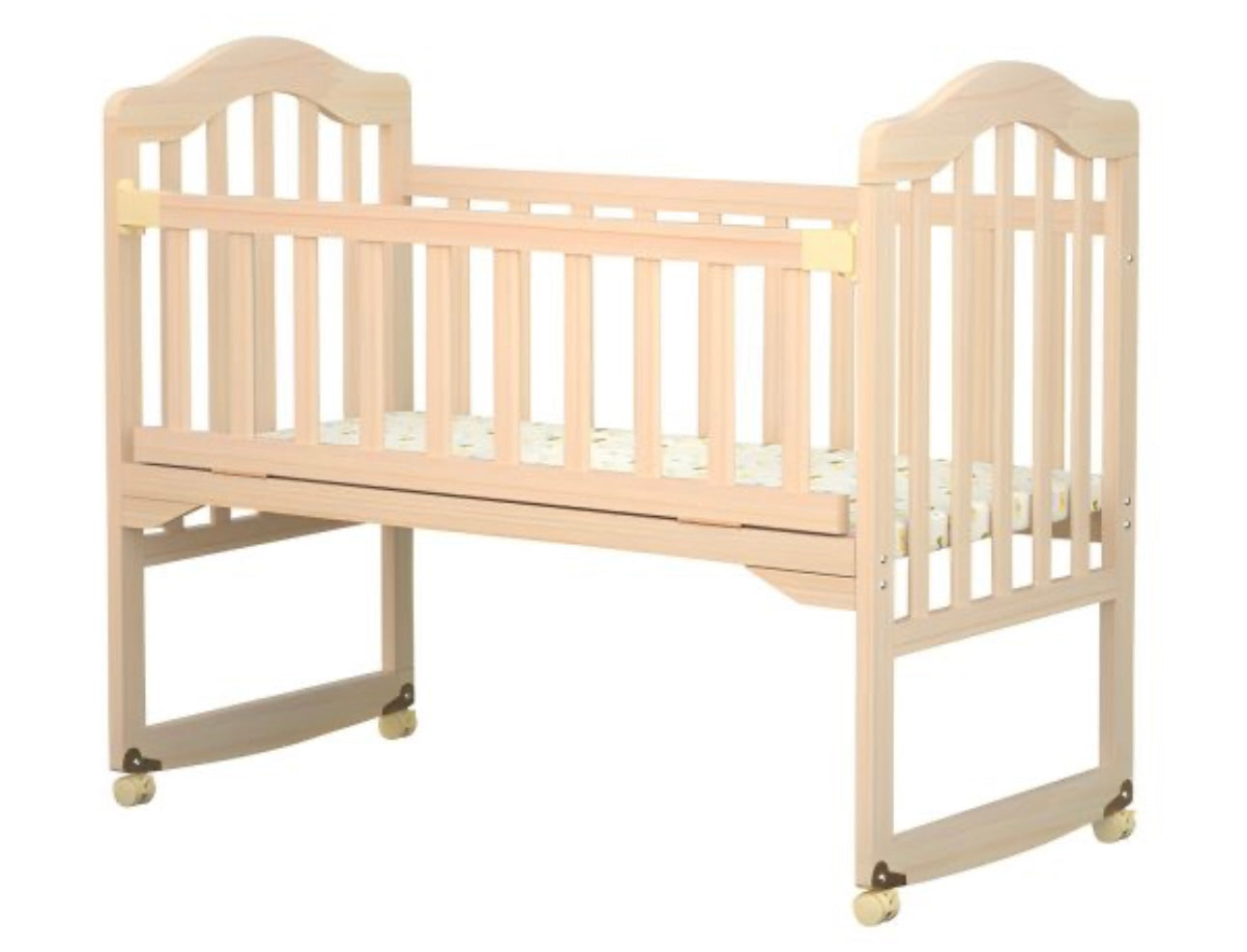 Solid Wood Contemporary Nursery Bed Washed
Natural with Guardrail - Crib & 5-Piece Set 96 × 56 X76cm