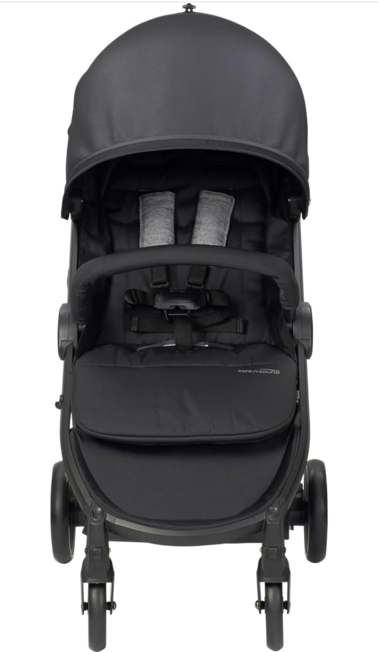 Safe-n-Sound Move EZ Stroller, Quick Fold Ultra Lightweight Travel System with 6kg Basket Capacity, Includes Extra Cup Holder, and Bug Net, Black (37014)