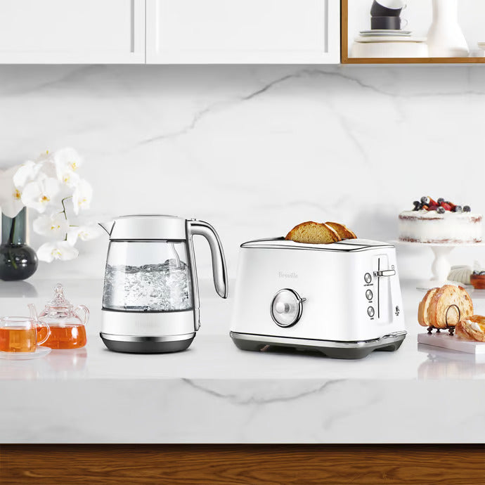Breville the Luxe Crystal Kettle & Toaster Breakfast Pack - Sea Salt BKT765SST