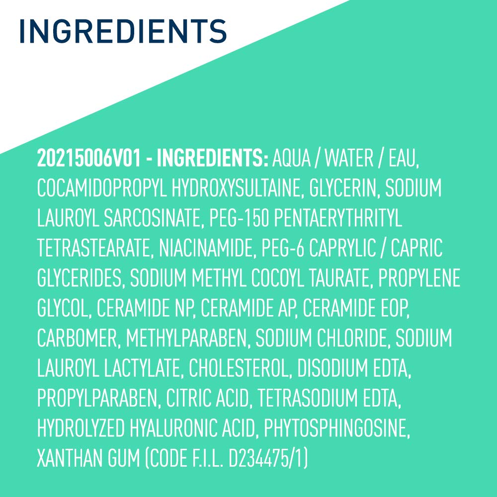 Facial Cleanser | Daily Face Wash for Oily Skin with Hyaluronic Acid, Ceramides, and Niacinamide| Fragrance Free Paraben Free | 19 Fluid Ounce