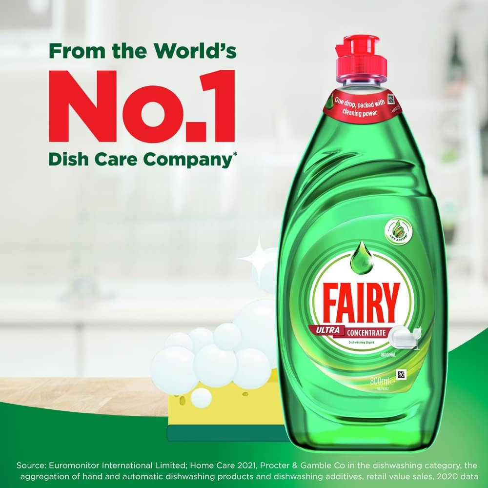 Fairy Ultra Concentrate Original Dishwashing Liquid Value Bundle (6x800mL)