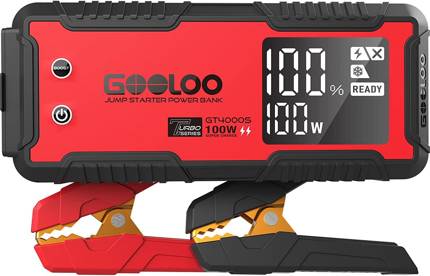 GOOLOO GT4000S Jump Starter 4000 Amp Portable Car Battery Charger Booster Pack 100W Two-Way Fast-Charging Jump Box for 10L Diesel and 12L Gas Engines