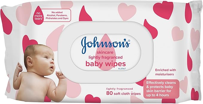 Johnson's Baby Lightly Fragranced Baby Wipes 960 pack (80 x 12s) VALUE PACK |