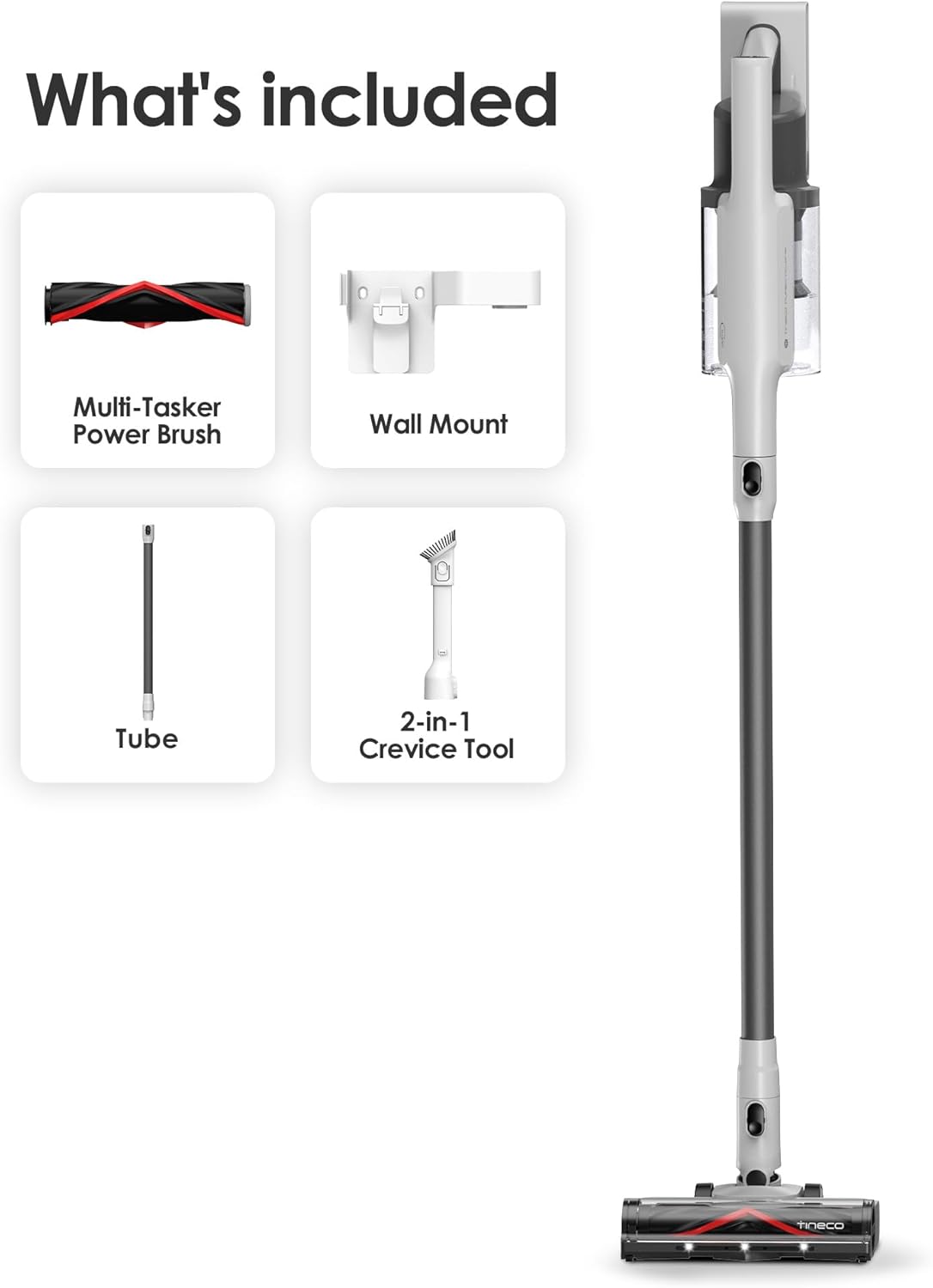 Tineco Pure One A30S 500W Cordless Stick Vacuum Cleaner, 160AW Suction, 60Min Runtime, 1L Larger Dustbin, ZeroTangle Brush, PureCyclone Tech, LED Headlight