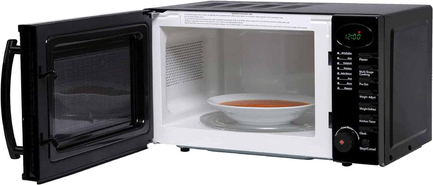 Russell Hobbs RHM1714B 17 Litre 700 W Black Digital Solo Microwave with 5 Power Levels, Digital Clock and Timer, 8 Auto Cook Menus, Automatic Defrost, Easy Clean
