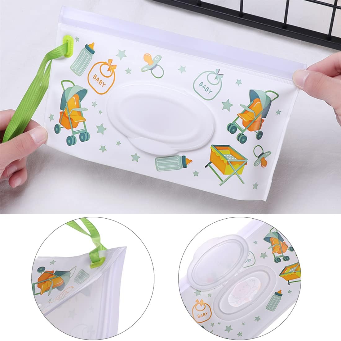 Pack of 3 Wet Wipes Bag for Baby Wet Wipe Dispenser Waterproof Wet Wipe Dispenser Reusable Wet Wipes Bag Portable Wet Wipes Container Travel Wet Wipe Dispenser