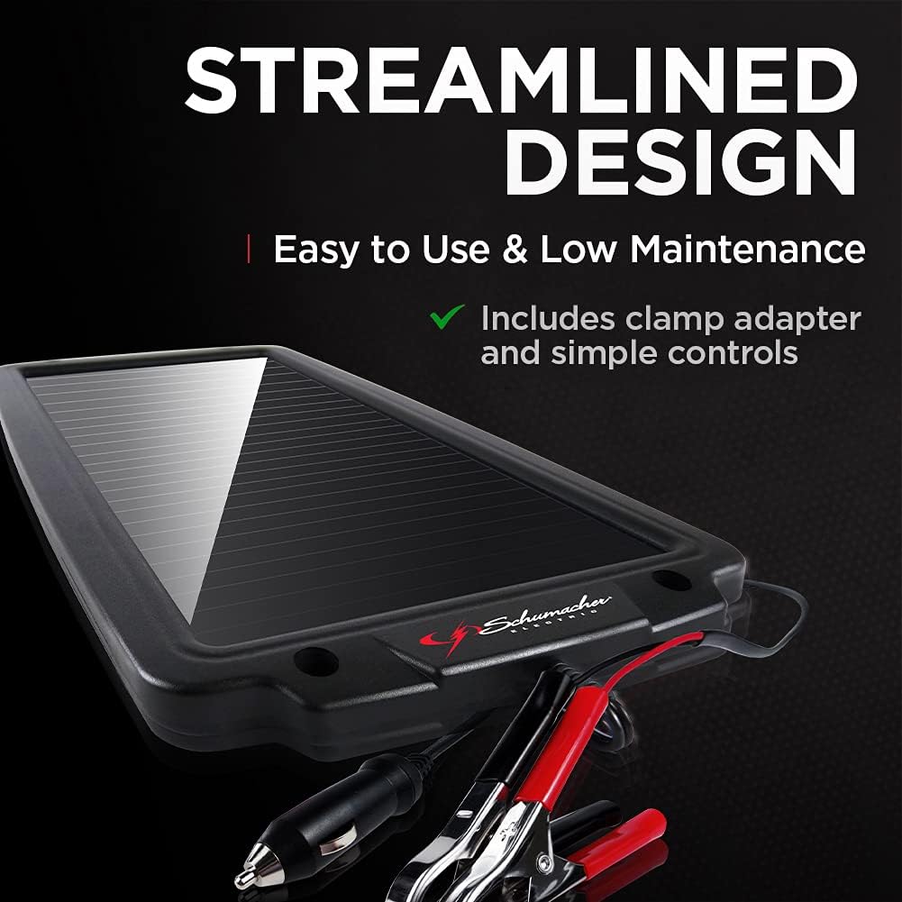 Battery Charger and Maintainer - 2.4 Watt, 12V - For Cars, Boats, Motorcycles, Snowmobiles, Trucks