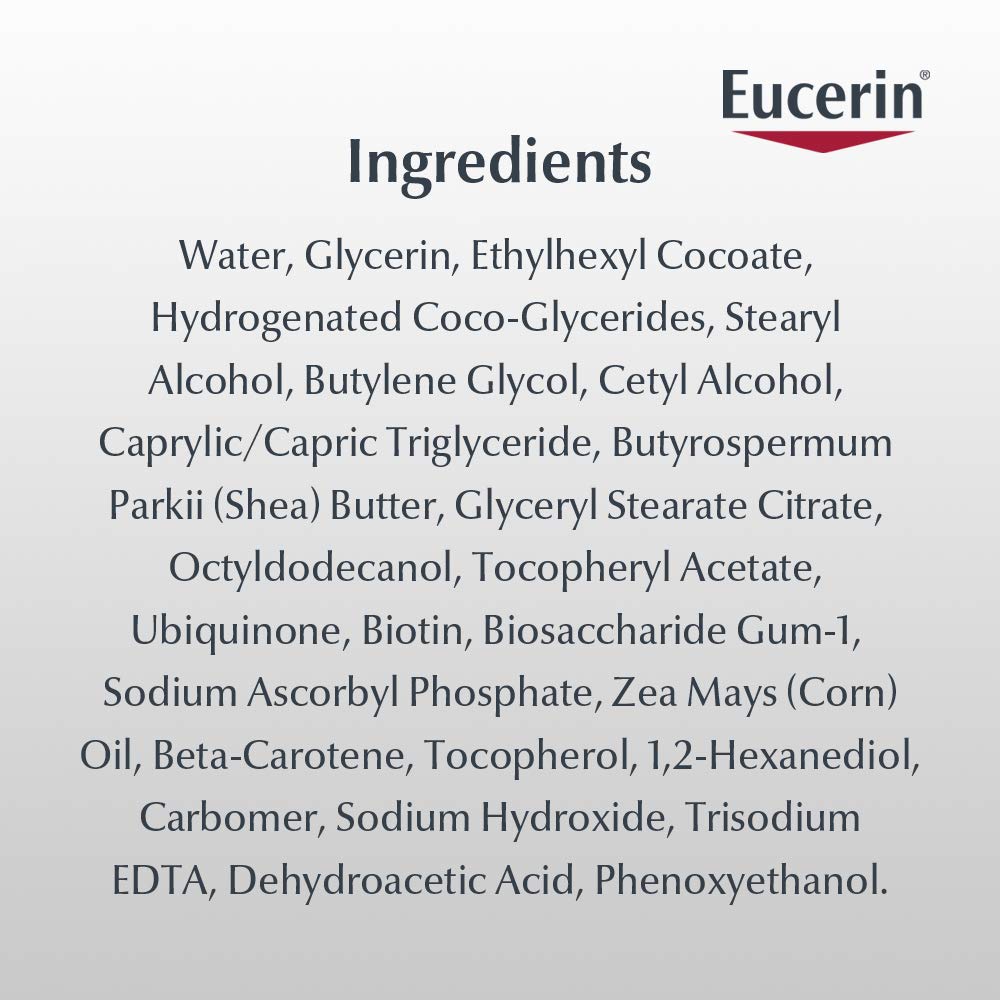 Eucerin Q10 Anti-Wrinkle Face Cream, Unscented Face Cream for Sensitive Skin, 1.7 Oz Jar,US product
