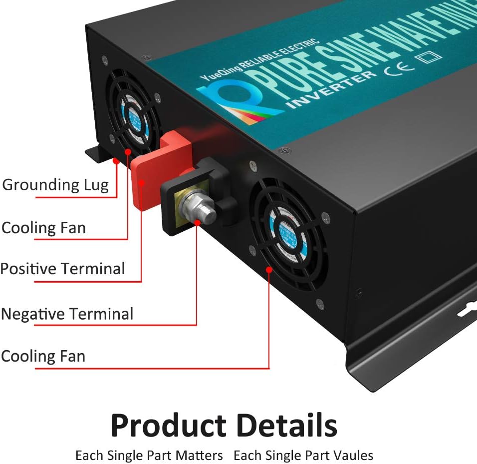 WZRELB 3000W 36V 120V Pure Sine Wave Power Inverter with 2 AC Outlets,Car Inverter, Model Number: RBP-300036