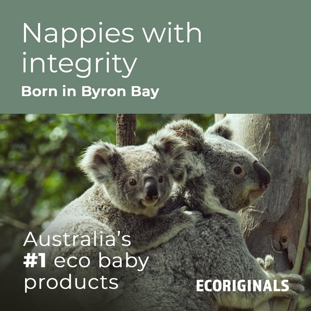 Ecoriginals Eco Disposable Nappies | Newborn Plus Baby Size 1, 3.5-5kg | 3 Pack, 90 count | Plant-Based, Non-Toxic