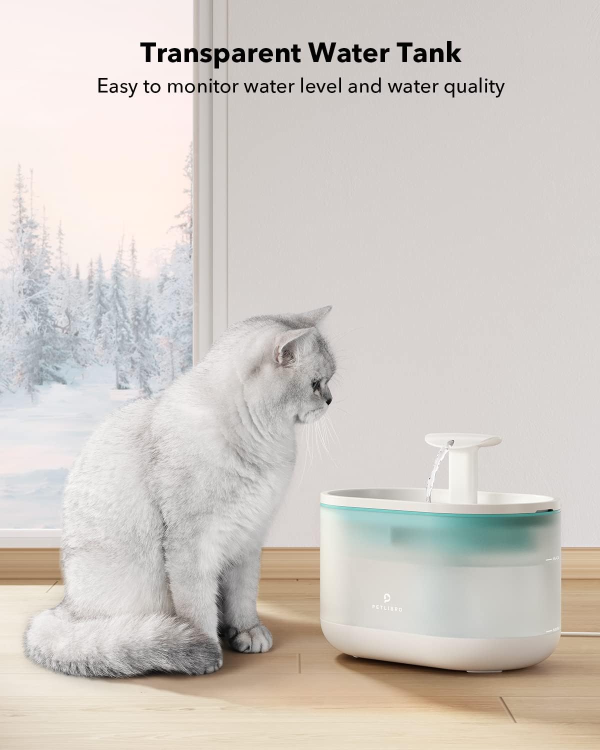 Cat Water Fountain, 71fl oz/2.1L Ultra Quiet Pet Water Fountain for Cats Inside, BPA-Free Cat Fountains for Drinking with Two Flow Modes,Cat Water Dispenser Bowl with 4 Large Filters for Pets