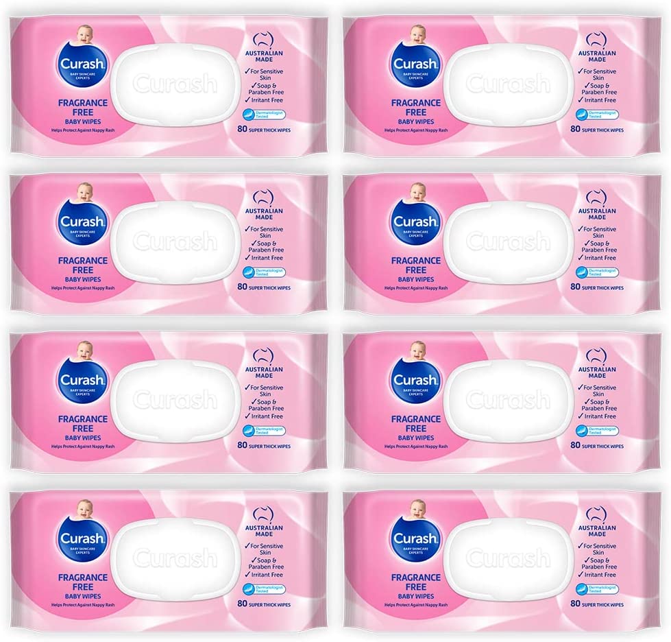 Curash Fragrance Free Baby Wipes, 640 wipes