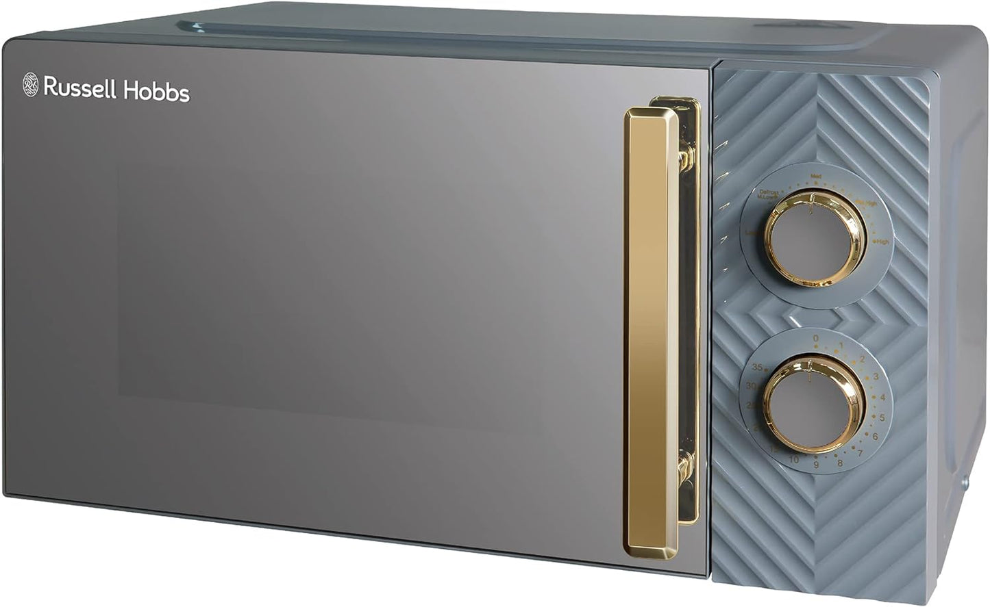 Russell Hobbs 17 Litre 700W Black Solo Manual Microwave With Groove Design, 5 Power Levels, Integrated Timer And Defrost Function, Easy Clean RHMM723B